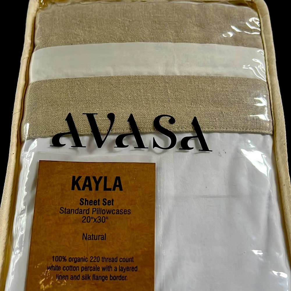 AVASA standard pillowcases Natural in color